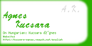 agnes kucsara business card